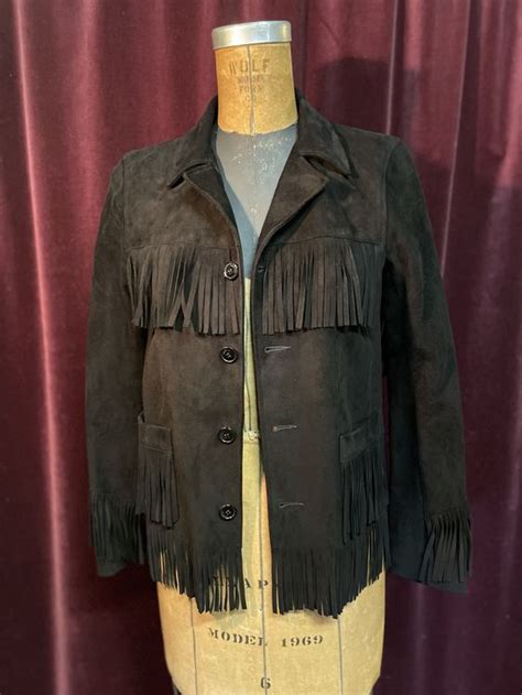 Yves Saint Laurent Black Suede Curtis Fringe Jacket Size 2/34